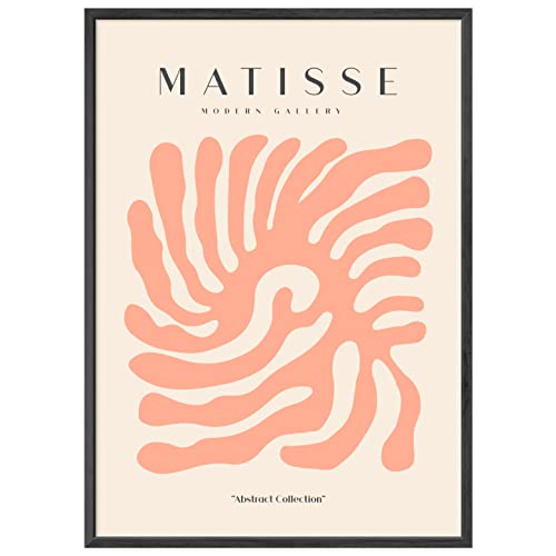 JUNOMI® Matisse Poster DIN A2, Boho Deko, Minimalistisch, Lineart, Abstrakter Kunstdruck | Artwork 01 | Ohne Rahmen Cover