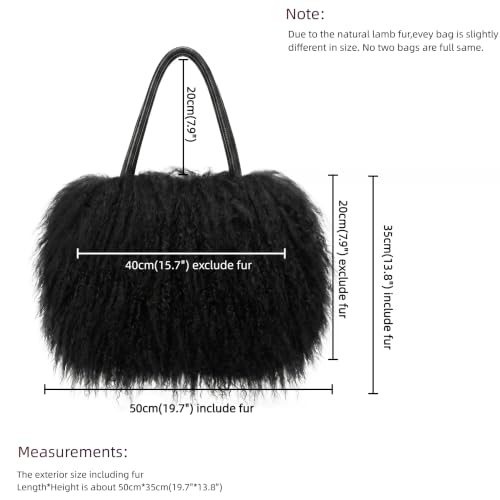 Image of Women Luxury Real Curly Mongolian Lamb Fur Purse