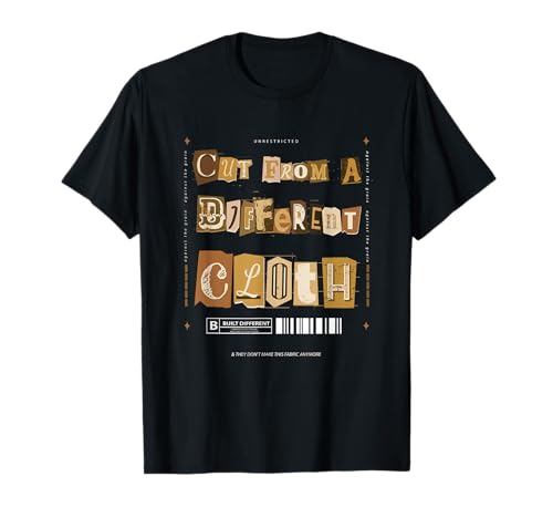 Check out this this brown t-shirt from Amazon! Check out this Brown Cut From A Different Cloth Brown Color Graphic T-Shirt from Amazon!