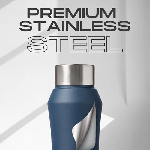 Image of Speedex Stainless Steel Water Bottle 1 Ltr, Leak Proof Screw Cap, BIS Approved 1000 ml Metal Bottle For Daily, Office, School, Gym, Travel Use for Men, Women, Kids, Adults, Teal Blue, Set of 4