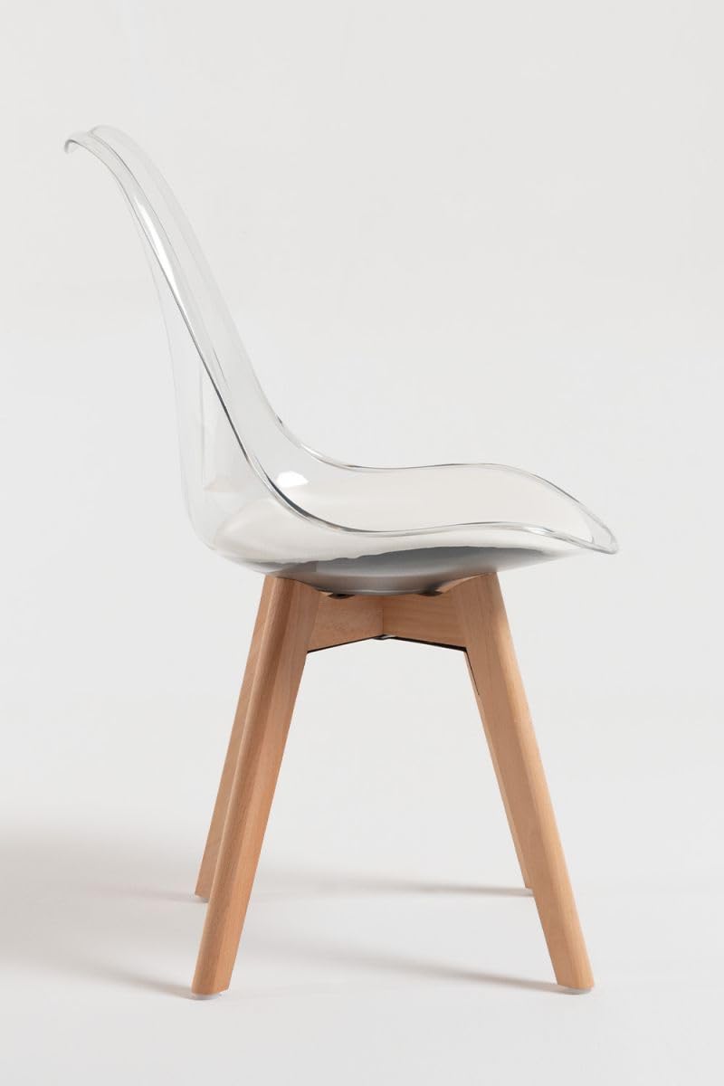 Regalos Miguel - Sillas Comedor - Silla Synk Transparente Asiento - Blanco