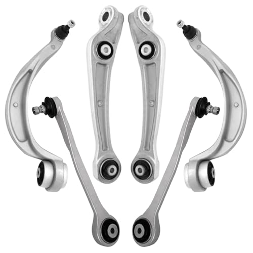 Image of Detroit Axle - Front Control Arm Kit for Audi A4 A5 Quattro Q5 RS5 S4 S5, 4 Upper Forward and Lower Rearward Control Arm with Ball Joints 2 Lower Forward Control Arms Replacement