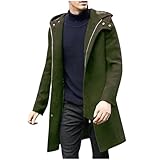 Manteau d'hiver Hommes Manteau à Double Boutonnage en Laine pour l'automne-Hiver Manteau Homme Trench Classique Business Parka Décontracté Mi-Longue Duffle-Coat Manteau Trench Coat Homme Hiver Long Slim Fit Parka Manche Longues Manteau, Col Montant