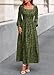 KIRUNDO Wedding Guest Dresses for Women Spring 2026 Long Sleeve Smocked Floral Flowy A Line Boho Maxi Dress Fashion Clothing (Army Green, Medium)