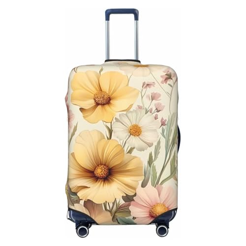 Vintage Floral Elastic Travel Luggage Cover, Washable Spandex Suitcase Protector, Anti-Scratch Fits 18-32 Inch
