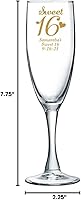 Vista 6 de Abby Smith Flauta de champán impresa a color, dulce 16, dorado, paquete de 12