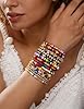 iF YOU 12 Pcs Boho Beaded Bracelets for Women, Brown Orange Bohemian Stackable Gold Bead Stretch Bracelets Stack Jewelry Gift (Colorful beaded bracelets) #2