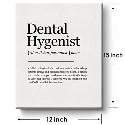 963Rw Dental Hygienist Definition Print Wall Art Decor With Inspirational Quote For Home Wall & Tabletop Decor Canvas Poster Framed Ready To Hang 12X15 Inch Gifts For Dentist Operation Room #TOP1
