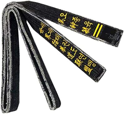 Custom Embroidery Black Belt for Martial Arts Taekwondo Karate Moodukkwan Custom Black Belt Name Vintage Wash Belt (240cm/94.4")