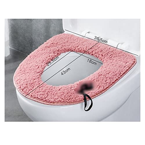 QAIXAG Universal-Winter-Toilettensitzbezüge verdicken weiches Toilettensitzkissen Badezimmer Closestool Toilettenunterlage Matte Toilettendeckel Zubehör (Color : Pink Cat) – Bild 4