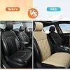 Black Panther Car Seat Cover, Luxury Car Protector, Anti-Slip Driver Seat Cover with Partial Backrest Coverage (Middle Part Only) (1 Piece, Beige)
