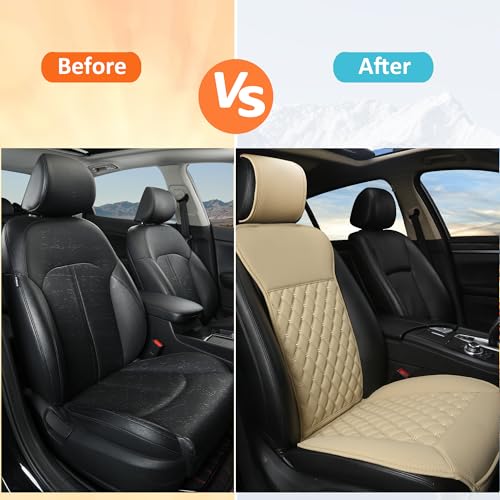 Black Panther Car Seat Cover, Luxury Car Protector, Universal Anti-Slip Driver Seat Cover with Partial Backrest Coverage (Middle Part Only) (1 Piece, Beige)