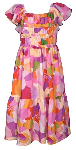Bonnie Jean Girls Size 7-16 Colorful Ruffle Sleeve Maxi Dress