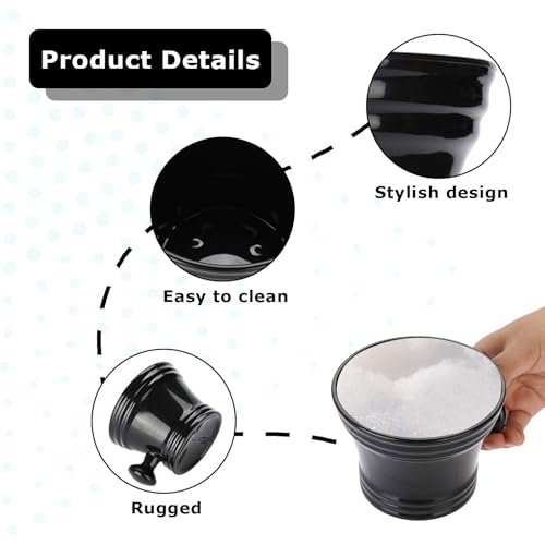 SOGHO Rasierschale,Professional Shaving Mug,rasierseifenschale,Herren Rasierschale aus Kunststoff mit Griff,Barber Rasierschüssel，Rasierpinsel Schüssel für Rasiercreme Gesichtsreinigungs Seifenschale