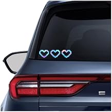 2 x Pixel Hearts Vinyl Car Decal Bumper Sticker Water Bottle Car Window Mirror Laptop Holographic Hearts Vinyl Decor New Car Decor Women Car Rearview Mirror 4 inches and 7.9 inches