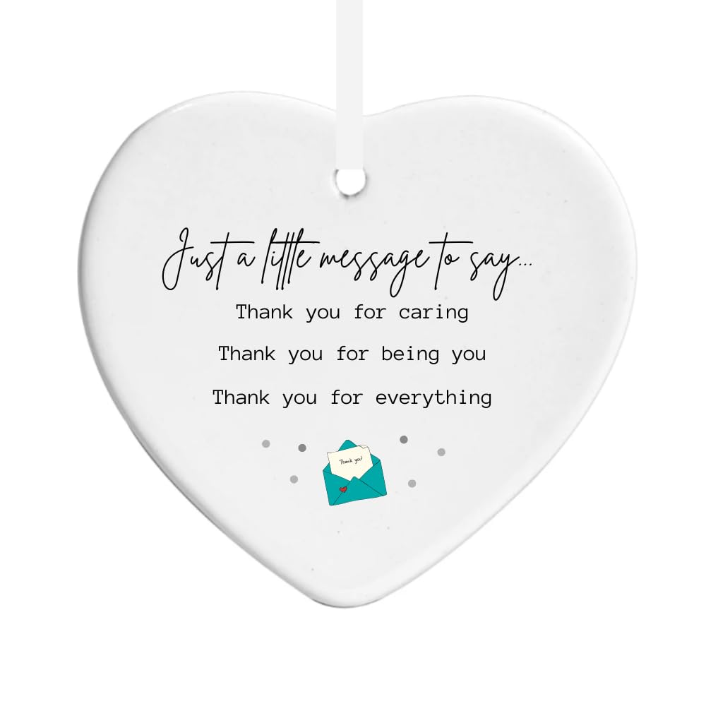 Maisie Moo Gifts Limited White Thank You For Caring For Being You For Everything Thanks Thoughtful Wording Ceramic Heart Ornament