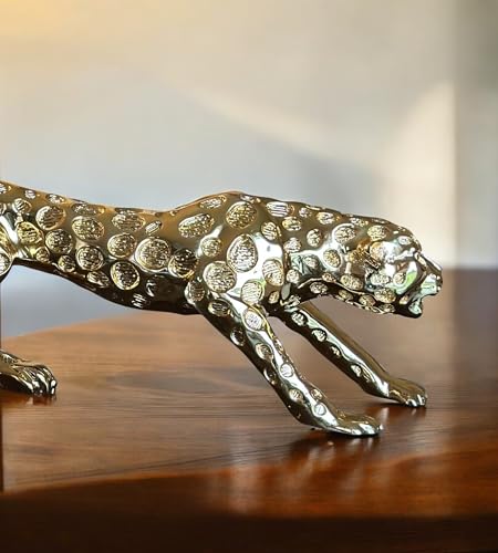 Estatua de Jaguar Dorado 20" en Resina miniatura 2
