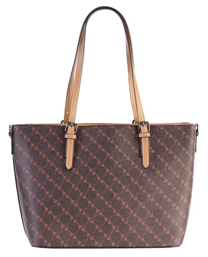 Pierre Cardin Bolso mujer, en piel sintética, ecopiel, cuero, grande, Shopper, al hombro, Multifunción, Elegante, Bolso de Mujer, Shopper, al Hombro, Multifunción, Bolsos Mujer, al hombro, marrón, 37