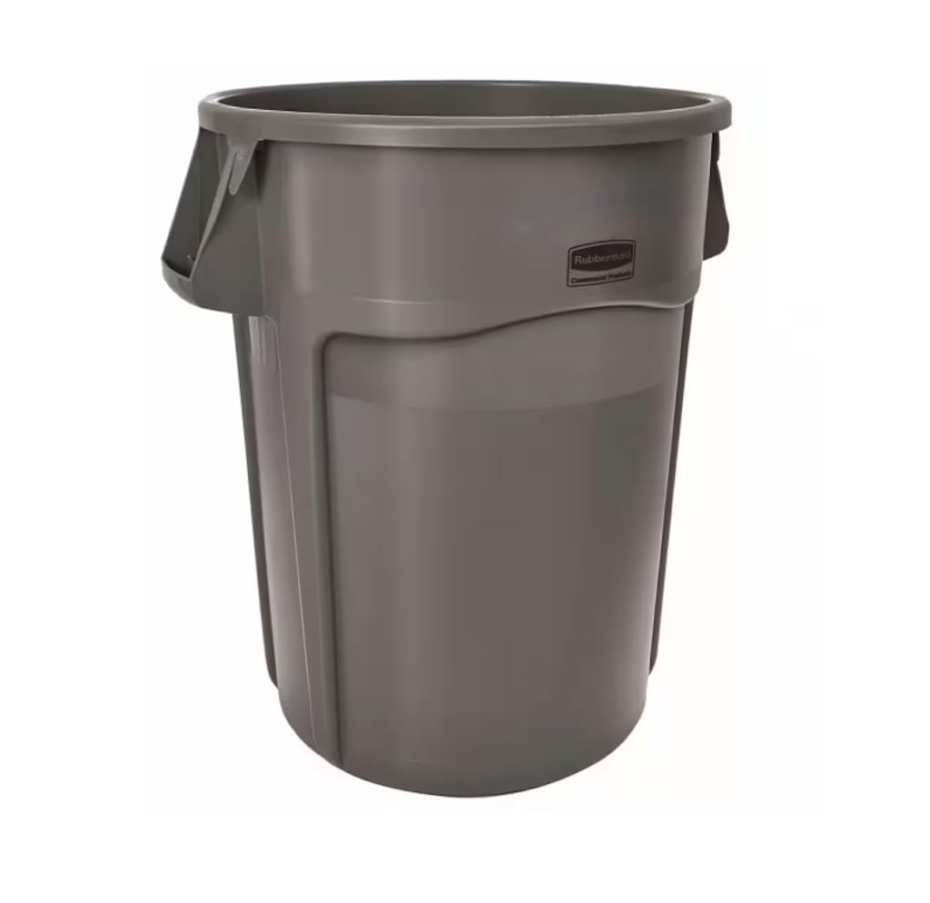 44 Gallon Gray Round Vented Trash Can XO50208