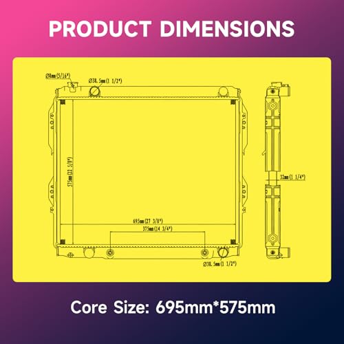 Image of Engine Coolant Radiator Assembly with Transmission Oil Cooler Compatible with Toyota Tundra 2000 2001 2002 2003 2004 2005 2006, V8 4.7L
