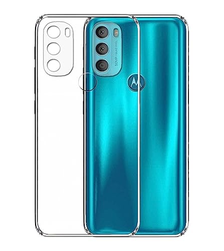 Image of COVERBLACK Soft Rubber Silicone Clear Back Cover for Motorola G60 - Transparent