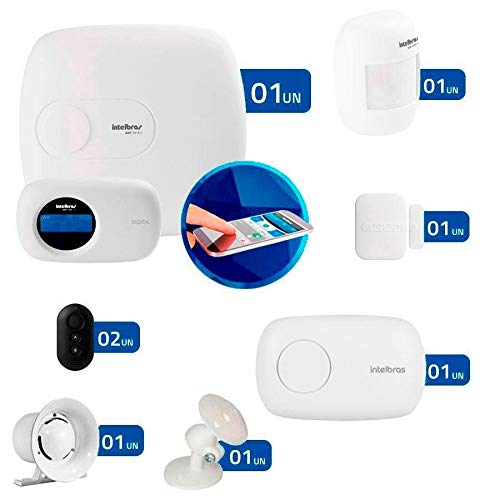 Kit de Alarme Intelbras AMT 2018 E com 02 Sensores com Monitoramento Por Aplicativo via Internet Sem