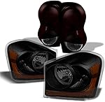 AKKON - Fits 2004-2006 Dodge Durango Black Smoked Headlights + Dark Red Smoked Tail Lamp Pair Left+Right Replacement