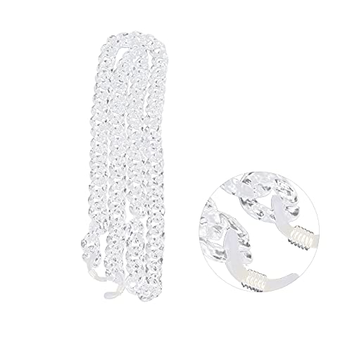 Correntes para óculos femininos acrílico transparente anti-perda elegante suporte para correntes par