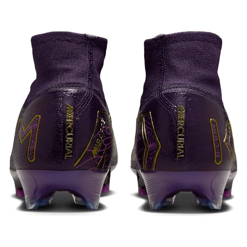 Nike Nike Mercurial Superfly 10 Elite Kylian Mbappe FG High-Top Soccer Cleats (FQ8692-500, Grand Purple/Pale Ivory) Size