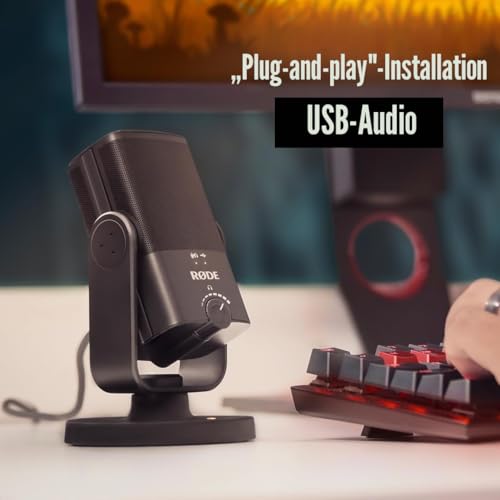 RØDE NT-USB Mini vielseitiges USB-Studio-Kondensatormikrofon für Podcasting, Streaming, Gaming, Musikproduktion, Gesangs- und Instrumentenaufnahmen (schwarz)
