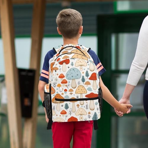 Sac à dos grande capacité avec trousse champignon multicolore pour l'école - 6