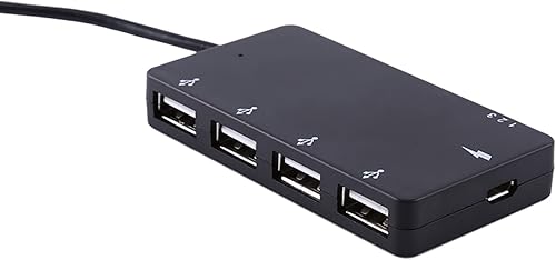 Diyeeni 4 Port Micro USB Hub USB2.0 OTG Extension Adapter Charging Cable for Smartphone and Tablet,Compatibility for and System
