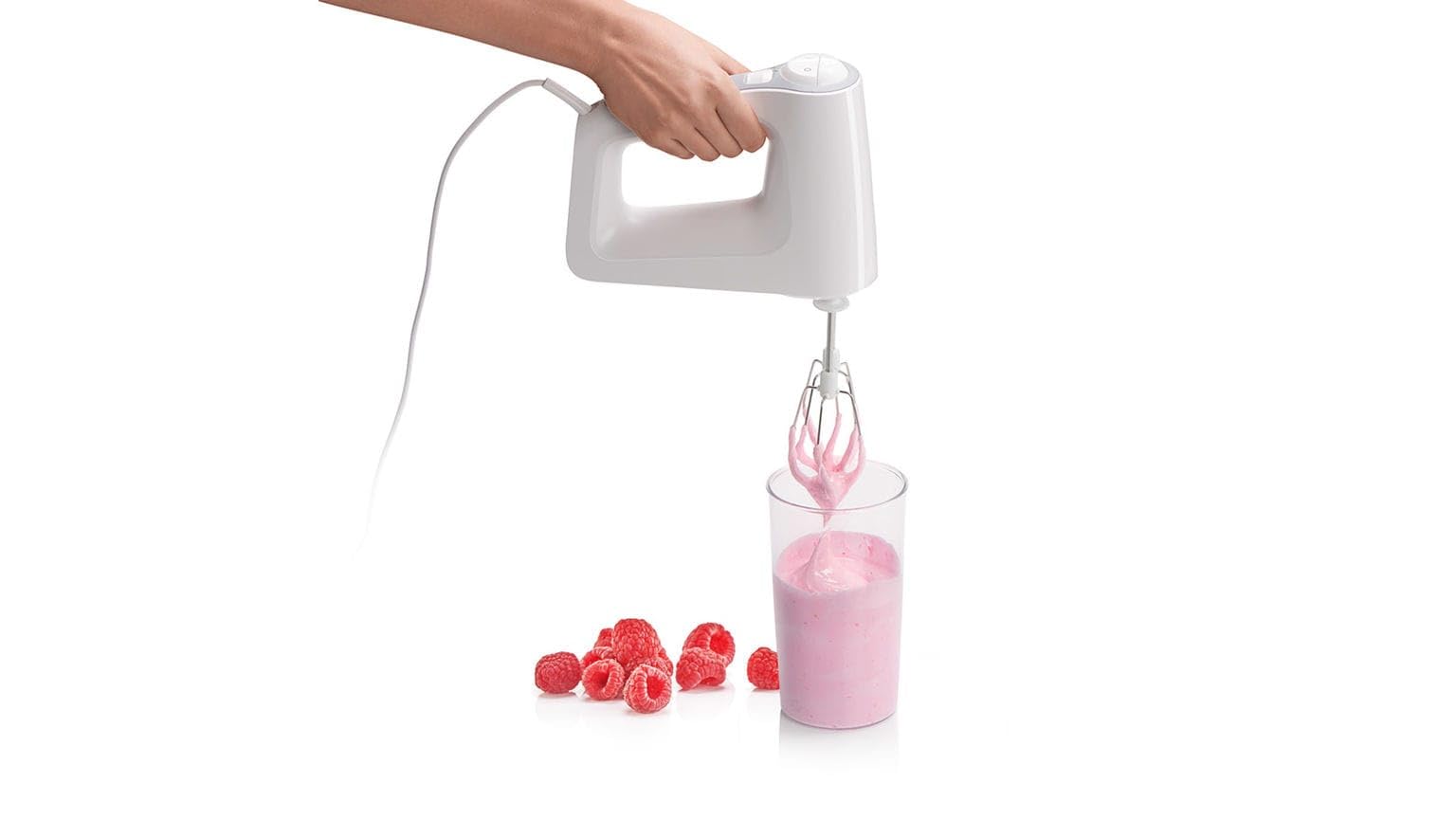 Braun MultiMix 3 HM3137WJ, Mixer Elettrico Silenzioso con Tecnologia SmartMix, Velocità Regolabile, Easy-Click, 2 Fruste e 2 Impastatori Lavabili in Lavastoviglie, 500W, Bianco