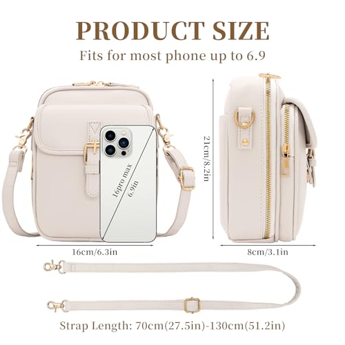 Sac à bandoulière en cuir végétalien triple compartiments compact