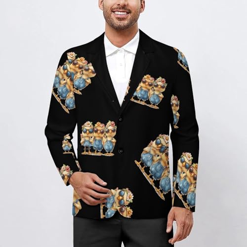 Chicken Mom Lady Mens Blazer Lightweight Sport Coat Two Button Suit Jackets2