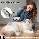 3PCS Cat Grooming Supplies, Cat Brush & Nail Clipper/Trimmer & Flea Comb for Shedding Indoor Cats Essentials Stuff Accessories (Black) - Image 4