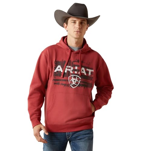 ARIAT Men's Liquid Stamp Flag Hoodie