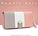 RFID Wallets for Women with Multiple Card Slots and Cellphone Compartment, Womens Wallet (pink/white/grey)