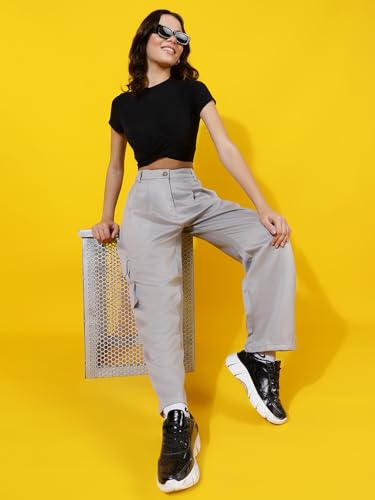 Image of KOTTY Women's High Rise Relaxed || Straight || Joggers Fit Cargo's for Pants || Trousers
