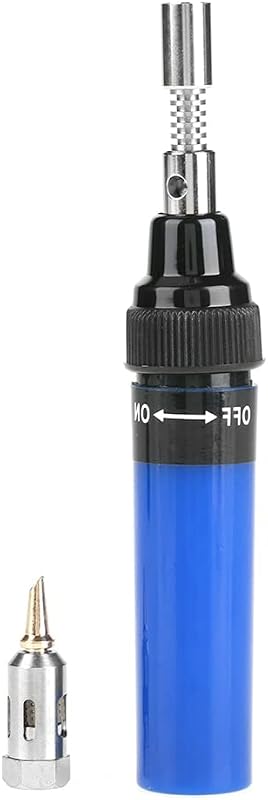 Walfront Gázos Forrasztópáka Készlet 1300°C Mini Égő Butángáz Ceruza Forrasztó Torch 8ml Tartály 35-45 Perc Kék