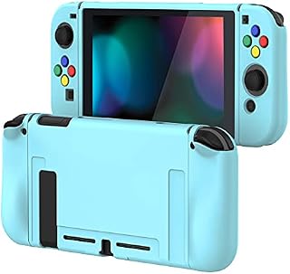 PlayVital Miękkie Etui Ochronny TPU Slim na Switch Konsolą,Joycon Grip Cover do Switch,Obudowy Protective do Switch z Nakładki Kierunkowe & Czapki Przycisków ABXY-Pingwin Icy Cube