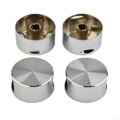 4PCS Gas Cooktop Handle Kitchen Accessories, Silver Adaptors Oven Cooking Face Switch Buttons Knob For Kitchen Stoves Ovens