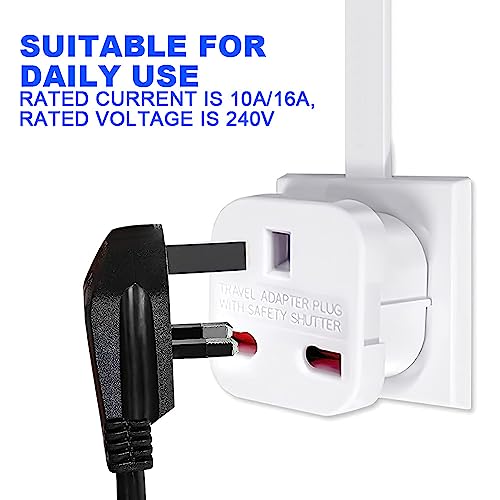 Fiotha Adapter UK na DE, 8 sztuk europejskich adapterów podróżnych, adapter podróżny UK do Europy, adapter wtyczka Anglia, wtyczka Niemiec, z zamknięciem zabezpieczającym do domu, podróży, do: