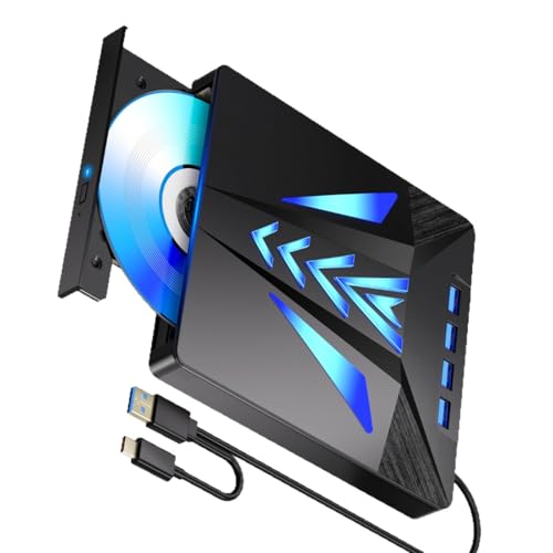 Tsophreniq Unidad de disco externa USB tipo C para portátil USB3.0 USB2.0 para laptop, unidad de disco ROM portátil, escritor portátil, escritorio