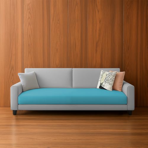 Image of Kathleen 3 Seater Sofa Set for Living Room - Foldable Convertible Couch Furniture for Home, Office or Guest Use, Modern Designer Stylish Comfortable (Turquise Grey)
