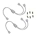 2pcs/pack 1 to 2 Ports Female Connection Cable 5 Pin Splitter Cable LED Strip Connector 2 Way Splitter Y Splitter for One to Two 5050 3528 RGBW LED Light Strip with 6 Male 5 Pin Plugs