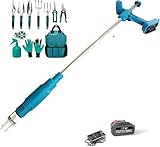 Zocxielr Electric Cordless Weed Root Remover,Weeder Remover with 2 * 3.0ah Batteries& Fast Charge,Long Handled Weedind Puller Tool