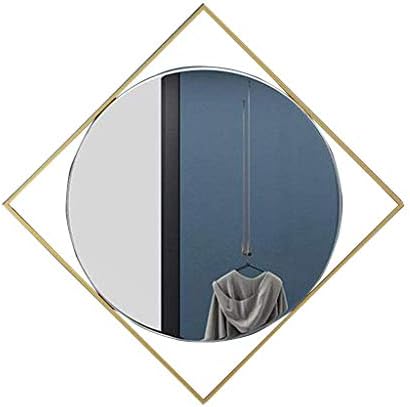 WSZJJ Scandinavian Minimalist Bathroom Mirror, Bathroom Mirror Wall Mounted Round Mirror Makeup Mirror, Wall Mounted Glass Mirror (Size : 60cm)