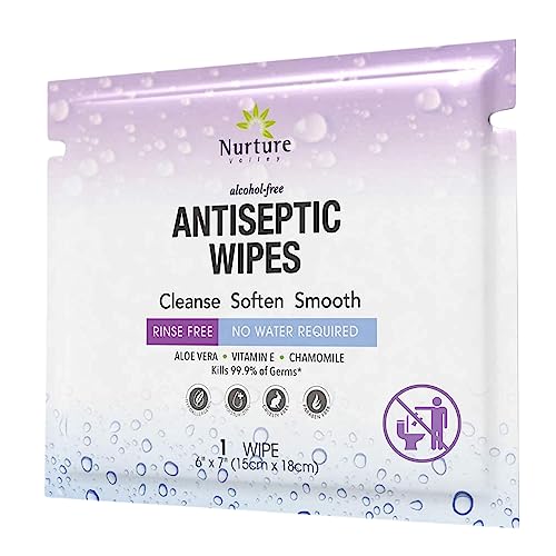Individually Wrapped Nurture Antibacterial Body & Hand Wipes | Alcohol-Free Antiseptic Wet Disinfecting Sanitizer Towelettes 4 Germ Removal, Sanitizing Hands | Natural Cleaning Cloths | Adults & Baby - Thumbnail 2