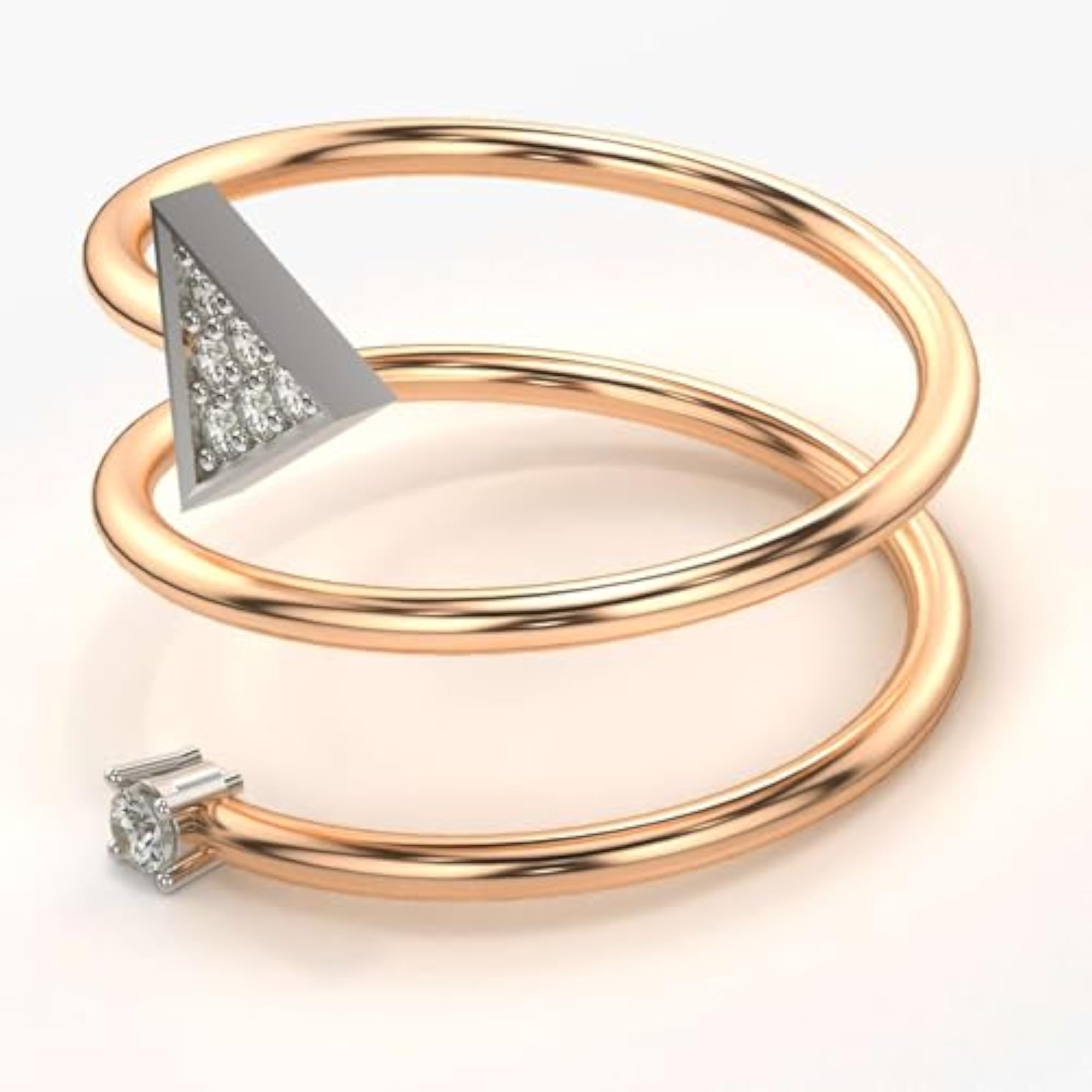 Women's Sterling Silver & Lab Grown Diamond 0.11cts Elegant Ring